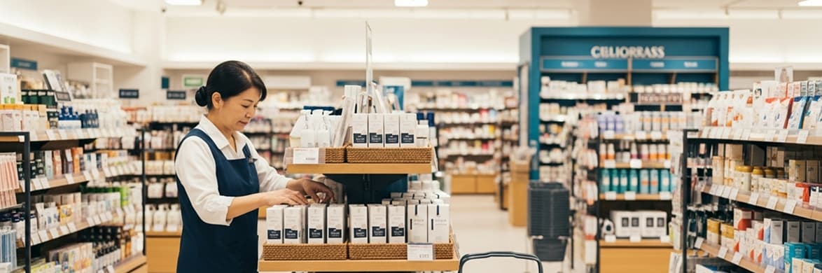 小売店で働く作業者